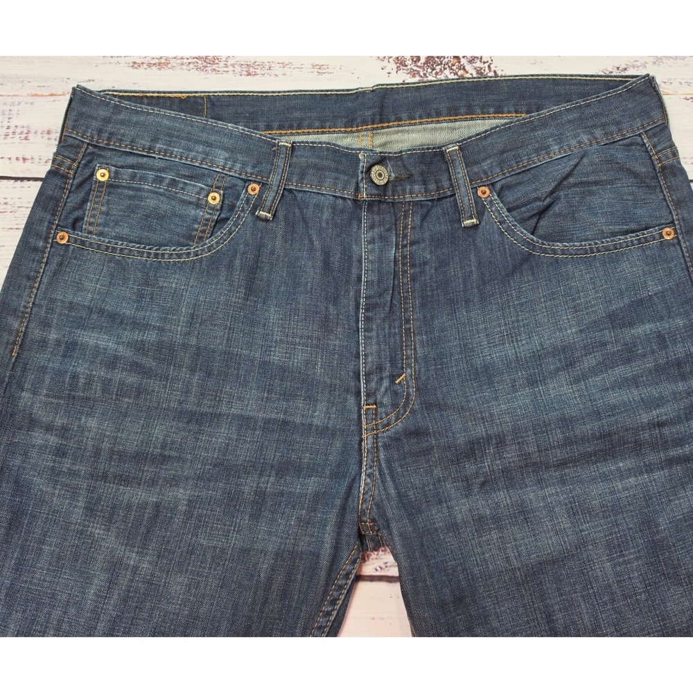 Levi's 527 Slim Bootcut‎ Jeans Mens 36x34 Blue Excellent Dark Wash Denim Pants